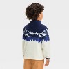 Toddler Boys' Mountain Printed Zip-Up Microfleece Pullover Sweatshirt - Cat & Jack™ Cream/Navy Blue - image 2 of 4