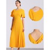 Allegra K Women's Ruffles Short Sleeve Asymmetrical Neck Pleated Hem Midi Dress - 2 of 4