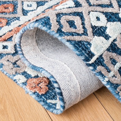 Handmade Rustic-Chic Blue Wool 4' x 6' Tufted Area Rug