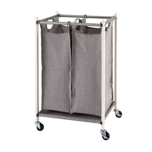 TRINITY® BASICS 2-Bag White Laundry Cart Champagne Poles : Target