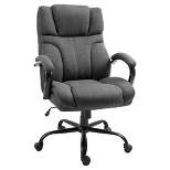 Vinsetto 500lbs Big and Tall Office Chair with Wide Seat, Ergonomic Executive Computer Chair with Adjustable Height, Swivel Wheels and Linen Finish