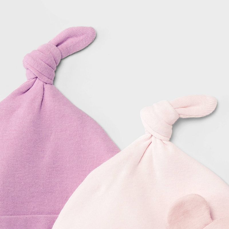 Baby Girls' 3pk Cotton Hats - Cloud Island™ Pink, 4 of 5