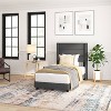 Taylor & Logan Twin 47" High Hilton Platform Bed Charcoal: Upholstered Headboard, No Box Spring Needed - 4 of 4