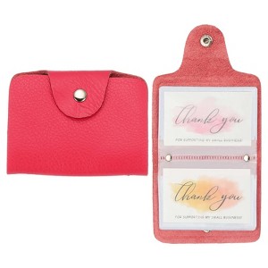 Unique Bargains Leather Slim ID Card Business Card Holder Wallets with 24 Slots 4" x 3" 2 Pcs - 1 of 4
