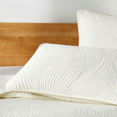 Peace Nest Soft Quilted 3-Piece Coverlet Set Ivory, King — фото 5