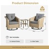 XIZZI 360-degree Swivel Outdoor Rocking Chairs Set with Side Table - Modern Patio Furniture, 3 Neutral Colors, Durable & Space-Saving - 3 of 4