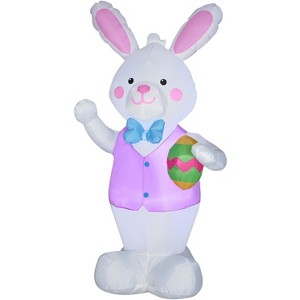 Gemmy Airblown Inflatable Easter Bunny with Decorated Egg, 4 ft Tall, White - 1 of 3