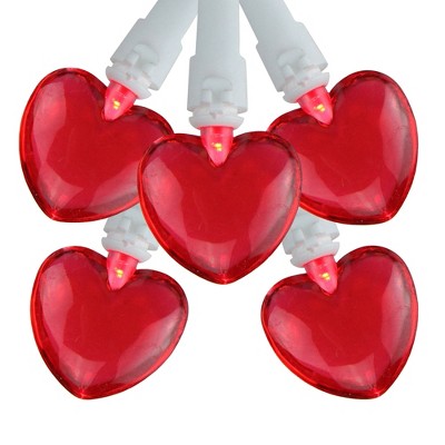 Northlight 20 Red LED Mini Heart Valentine's Day Lights - 4.75 ft White Wire