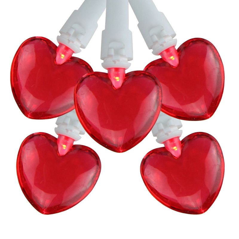 Northlight 20-Count Red LED Mini Hearts Valentine's Day Lights - 4.75ft, White Wire, 1 of 8