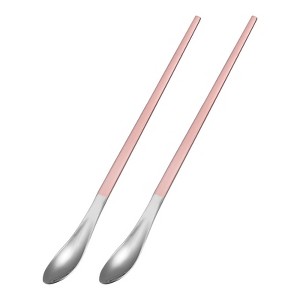 Unique Bargains Stainless Steel Reusable Long Handle Cocktail Coffee Stirring Spoon 2 Pcs - 1 of 3
