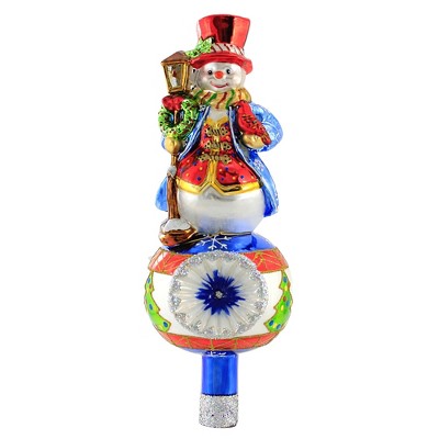 Huras 12.0" Snowman On Reflector Tree Topper Final Cardinal  -  Tree Toppers