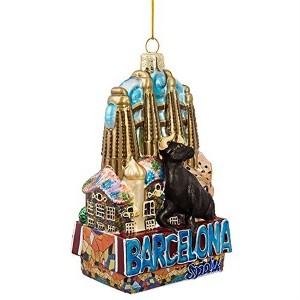 Kurt Adler Glass Ornament for Christmas Tree, Barcelona - 1 of 4