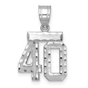 Black Bow Jewelry 14k White Gold, Varsity Collection, Small D/C Pendant, Number 40 - 1 of 3