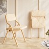 CAVINAS Folding Chairs Set of 2,Foldable Kitchen Chairs with Woven Seat & Webbing Back,Dining Room Chairs for Kitchen,Living Room,Natural - 4 of 4