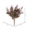 Vickerman 14" Artificial Green and Red Mini Jade Leaf Bush Pick. UV Coated, Set of 3 - 2 of 4