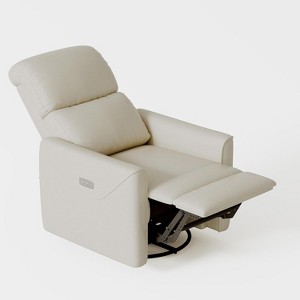 Swivel glider lounger with lumbar support, imitation leather interior, suitable for living room, bedroom baby lounger - 1 of 4