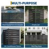 Outdoor Privacy Screen Fence -2-Panel Decorative Enclosure, Aluminum Frame with Horizontal Vinyl Slats, All-Weather - 4 of 4