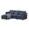 DYHOME Modular Sectional Sofa L Shaped Couch, 3 Seat Sofa Set with Ottoman and Pillows, Chenille Fabric - 3 of 4