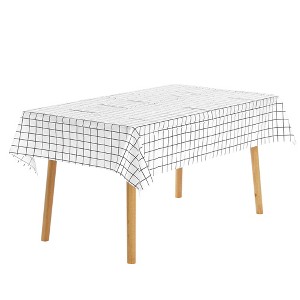 Unique Bargains Rectangle Checkered Disposable Plastic Waterproof Table Covers 6 Pcs - 1 of 4