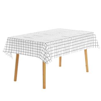 Unique Bargains Rectangle Checkered Disposable Plastic Waterproof Table Covers 6 Pcs
