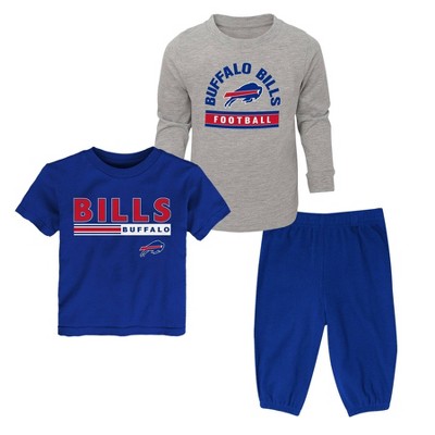 Buffalo Bills Youth Long Sleeve T-Shirt & Pants Sleep Set - Heathered Gray