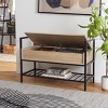 Rhonwen Storage Bench - BCH9300 - Sand/Black - Safavieh - 3 of 4