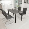 5-Piece Expandable Dining Set with Rectangular Table and 4 C-shaped Tubular Cushioned Armless Chairs - 4 of 4