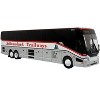 Prevost H3-45 Coach Bus "Adirondack Trailways" Silver Metallic and White with Red 1/87 (HO) Diecast Model by Iconic Replicas - 2 of 4