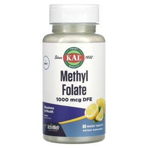 KAL Methyl Folate, Lemon, 1,000 mcg DFE, 60 Micro Tablets - 1 of 3