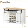 47" Wooden Wine Bar Cabinet with Sliding Door, Modern Liquor Whiskey Coffee Station with Wine Rack&Glass Holder - 2 of 4