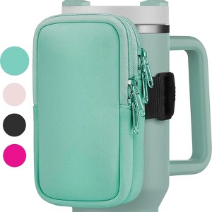 BABYYER Water Bottle Pouch for Stanley Quencher Adventure 40oz - Stanley IceFlow 30oz - Gym Tumbler Accessories for Women for All Phones - 1 of 4