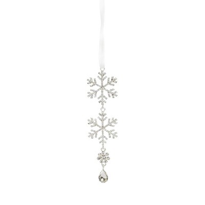 Jewel Tiered Snowflake Ornament Drop (Set of 12)