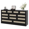 Coucheta 12 Drawer Dresser for Bedroom, Rattan Chest of Dressers, Modern Wooden Dresser Chest, Beside Table for Closet, Living Room and Entryway - 2 of 4