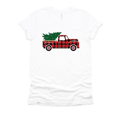 Simply Sage Market Plaid Christmas Truck Short Sleeve Tee