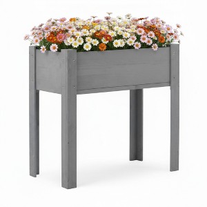 Gulches 31x31x16 Inch Elevated Raised Garden Bed with Legs - 200lbs Capacity Wooden Planter Box (Eco Water-Based Finish) for Outdoor Plants - 1 of 4