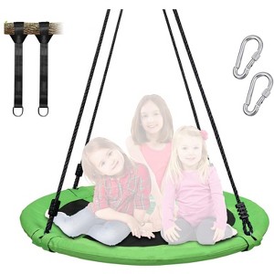 Etokfoks 40 Inch Saucer Tree Swing 700lb Capacity 900D Oxford Waterproof Seat with 2pcs Tree Hanging Straps Steel Frame Adjustable Ropes - 1 of 4