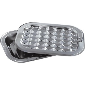 Norpro Petite Stainless Steel Broil / Roast Pan Set, 12 x 9 Inches - 1 of 2
