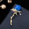 Anna-Kaci Zircon Rose Flower Brooch Pin Rhinestone Floral Lapel Pins Dress Blazer Suits Pin Accessory - 3 of 4