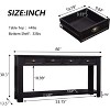 Kinsuite 60 Inch Console Tables for Entryway - Accent Table with 4 Drawers Rustic, Black - 2 of 4