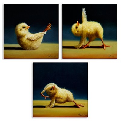Stupell Industries Yoga Chick Trio Funny Farm Animals, 17" x 17"
