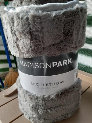 50x60 Polar Solid Faux Fur Throw Blanket Gray - Madison Park : Target