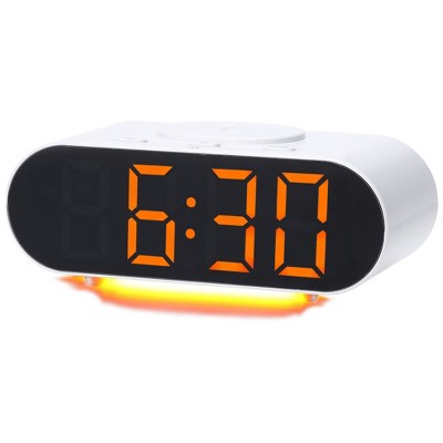 Unique Bargains Dimmable USB Port Wireless Charging Alarm Clock 7.1 x 3.1 x 2.4 inch