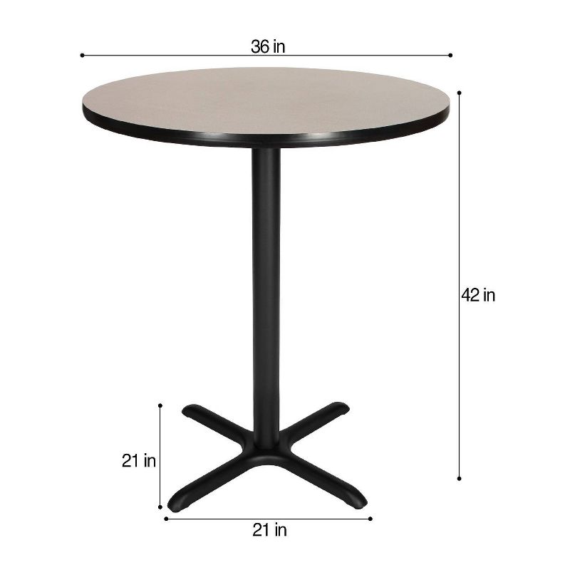 36&#34; Round Composite Core Bar Height Dining Table Laminated Gray with Black Steel Base - Hampden Furnishings, 3 of 6