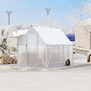6X9ft Aluminum-Framed Polycarbonate Greenhouse,Heavy Duty with Quick Setup Structure and Roof Vent,Large Enhanced Aluminum Greenhouse Kit for Outdoor - 1 of 4