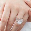 Pompeii3 Certified 6Ct Aria Emerald Diamond Engagement Ring 14k Gold/Platinum Lab Created - 3 of 4