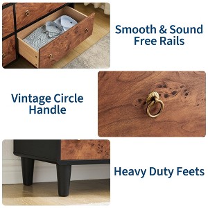 Drawers Dresser for Bedroom, 46" Tall Dressers & Chests of Drawers w/Curved Profile Design & Vintage Circle Handle, Wood Vertical Dresser - 1 of 4