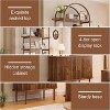 PAKASEPT 71" Fluted Arched Bookshelf with Sliding Tambour Doors, 4-Tier Display Storage Shelf, for Home Office, Bedroom - 3 of 4