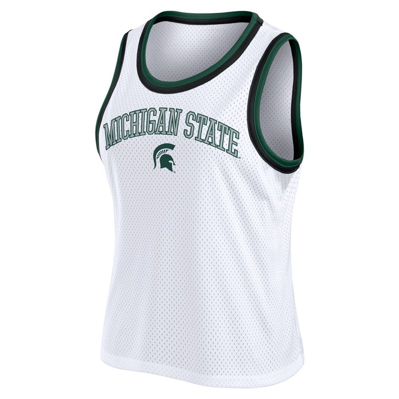 NCAA Michigan State Spartans Women&#39;s White Mesh Tank Top, 2 of 4