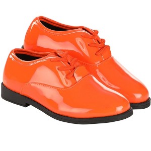 HalloweenCostumes.com Child Orange Shiny Tuxedo Shoe | Kid's Costume Shoes - 1 of 2