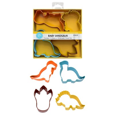 Colorful Baby Dinosaur Metal Cookie Cutter Set, 4 Pieces